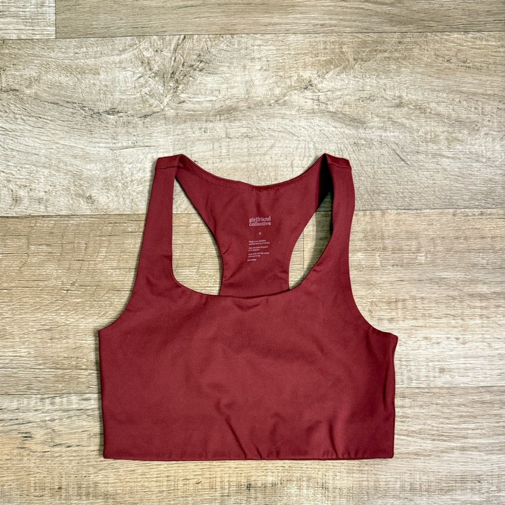 Girlfriend Collective Maroon Sports Bra